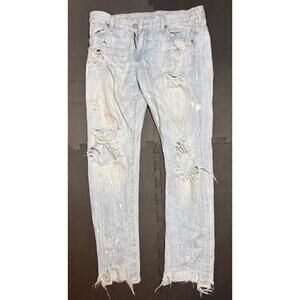 True Religion Cameron Slim Boyfriend Distressed Acid Wash Jeans size 28 VTG